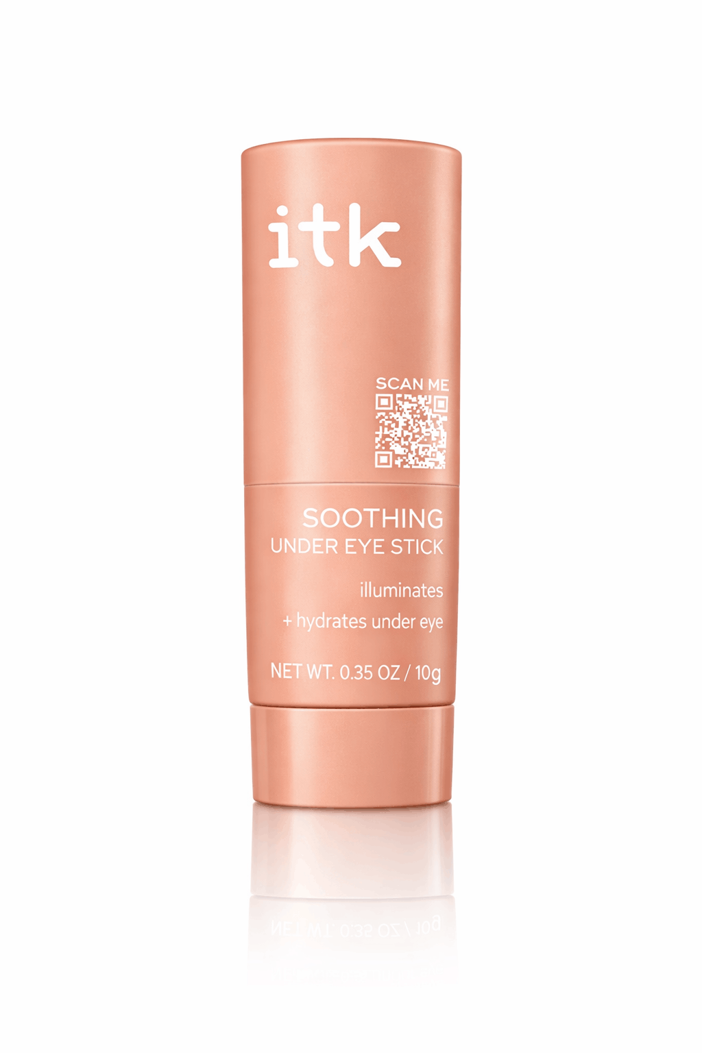 Skincare stick with 'itk' branding on a white background