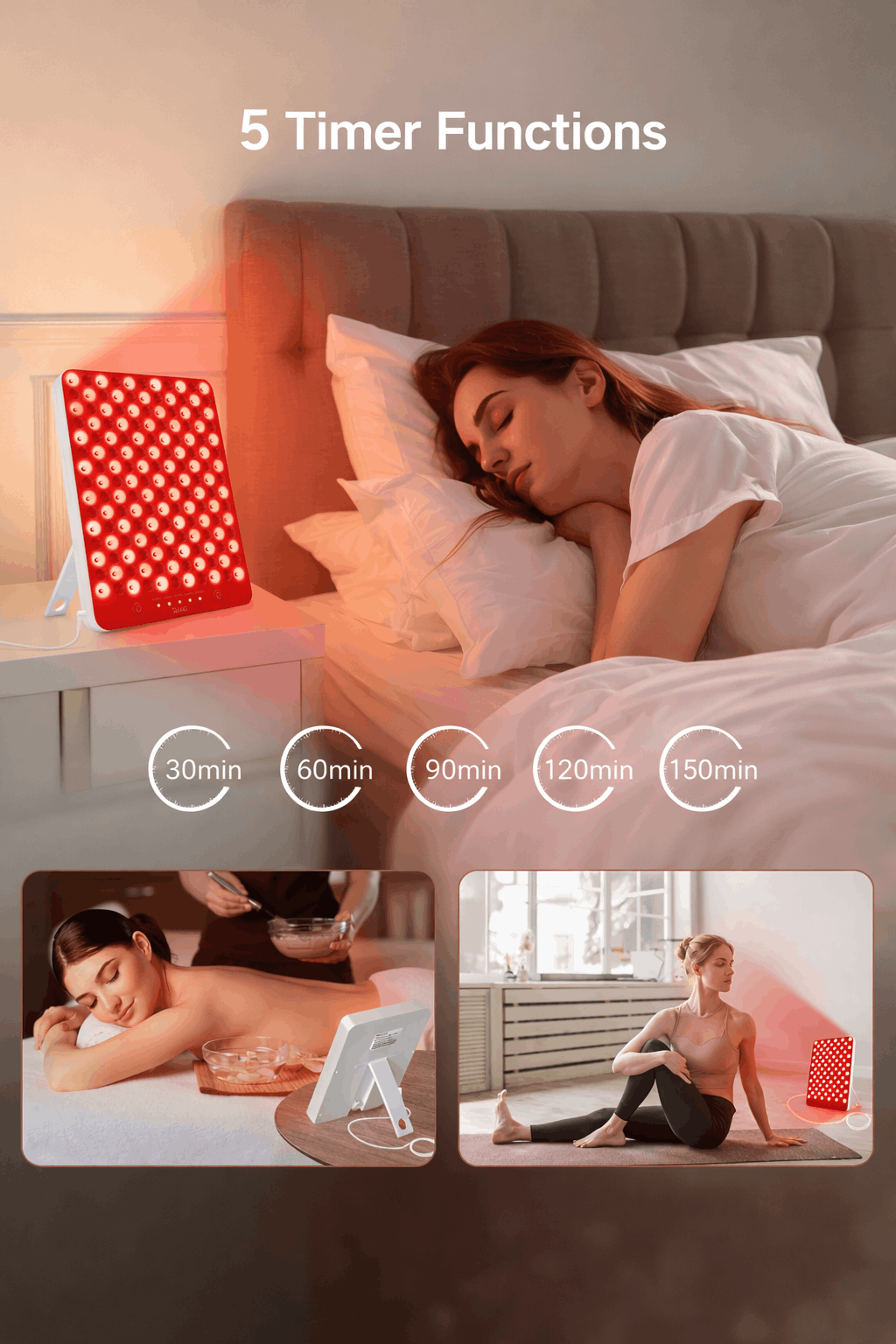 Red & Near-Infrared Light Therapy Panel (660nm & 850nm) – Portable LED Lamp for Face & Body
