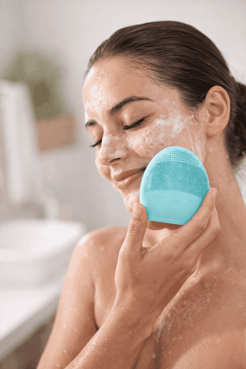 Electric Silicone Cleansing Instrument Wash Face and Shrink Pores Cleaner