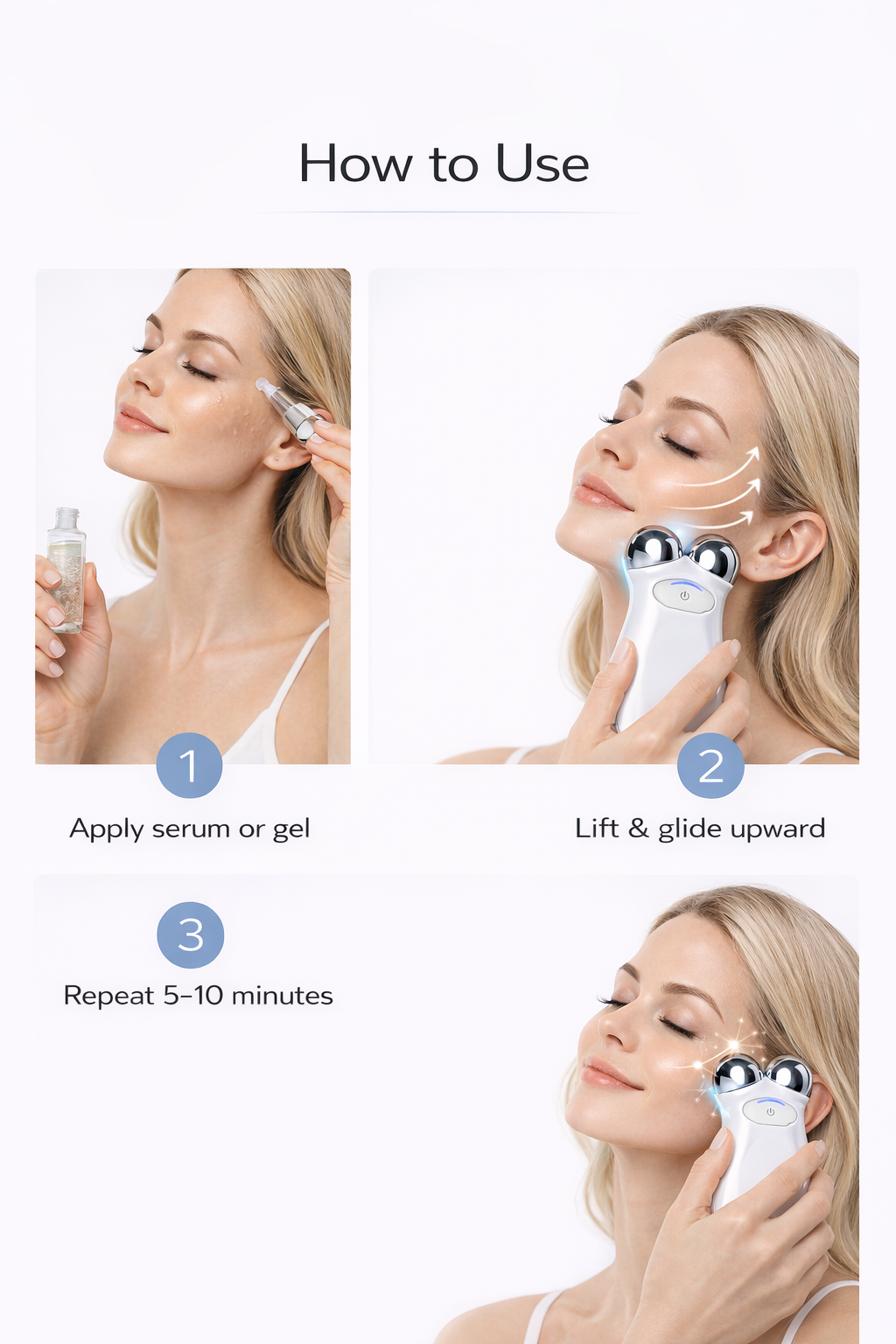 Microcurrent Facial Toning & Lifting Device