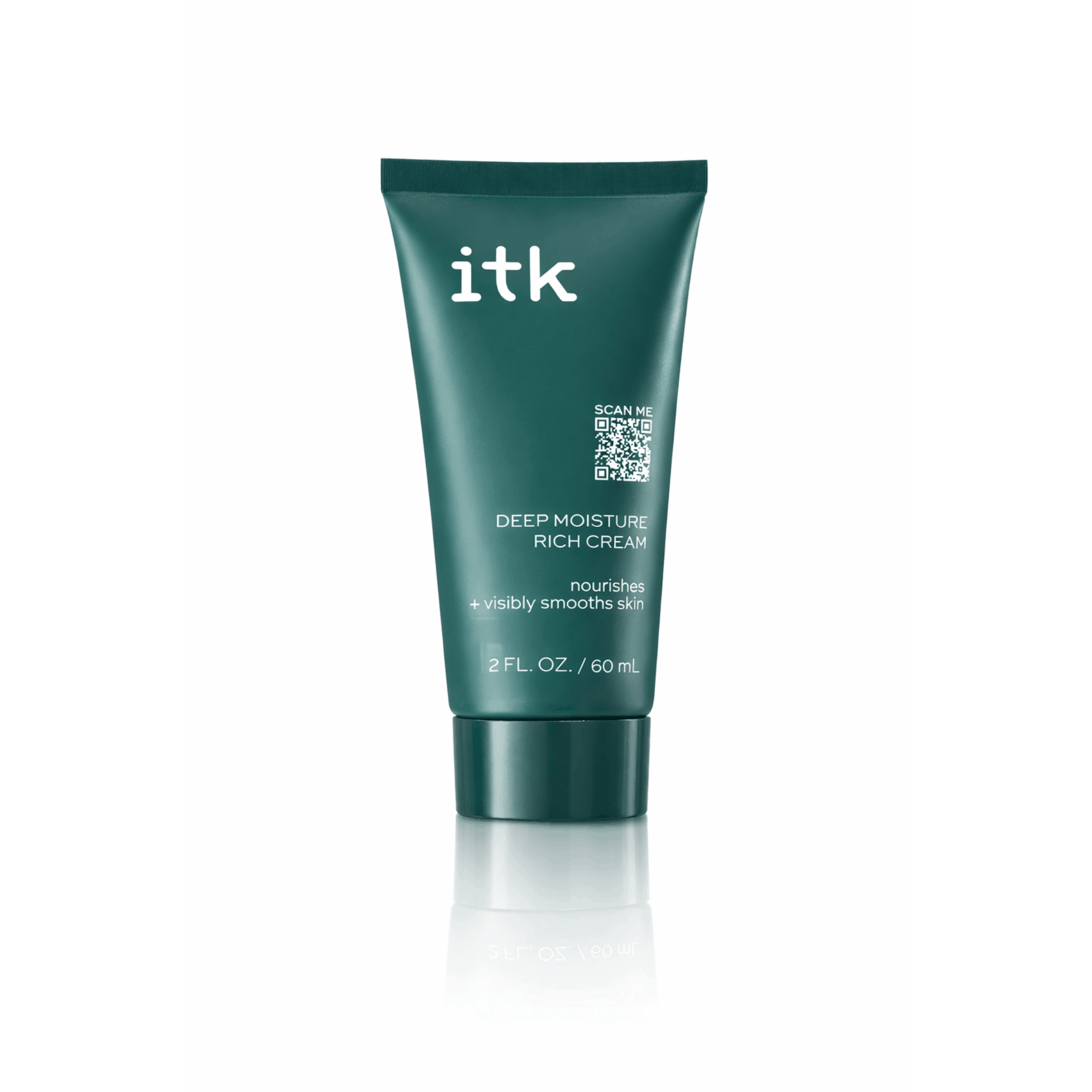Tube of itk deep moisture rich cream on a white background