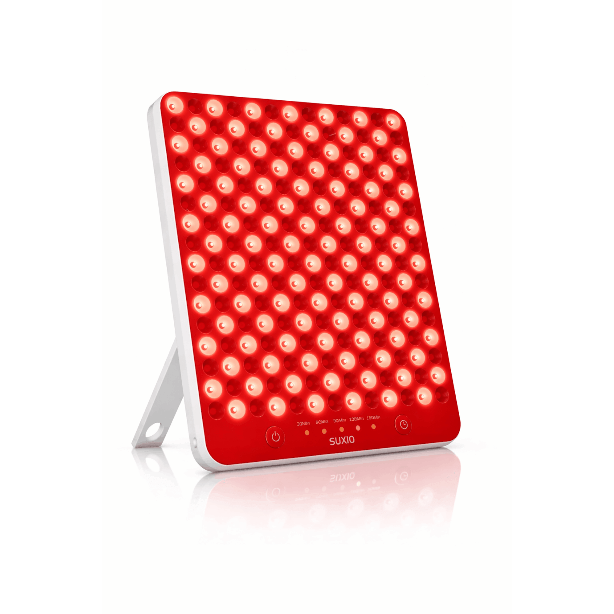 Red light therapy panel with visible brand logo on a white background