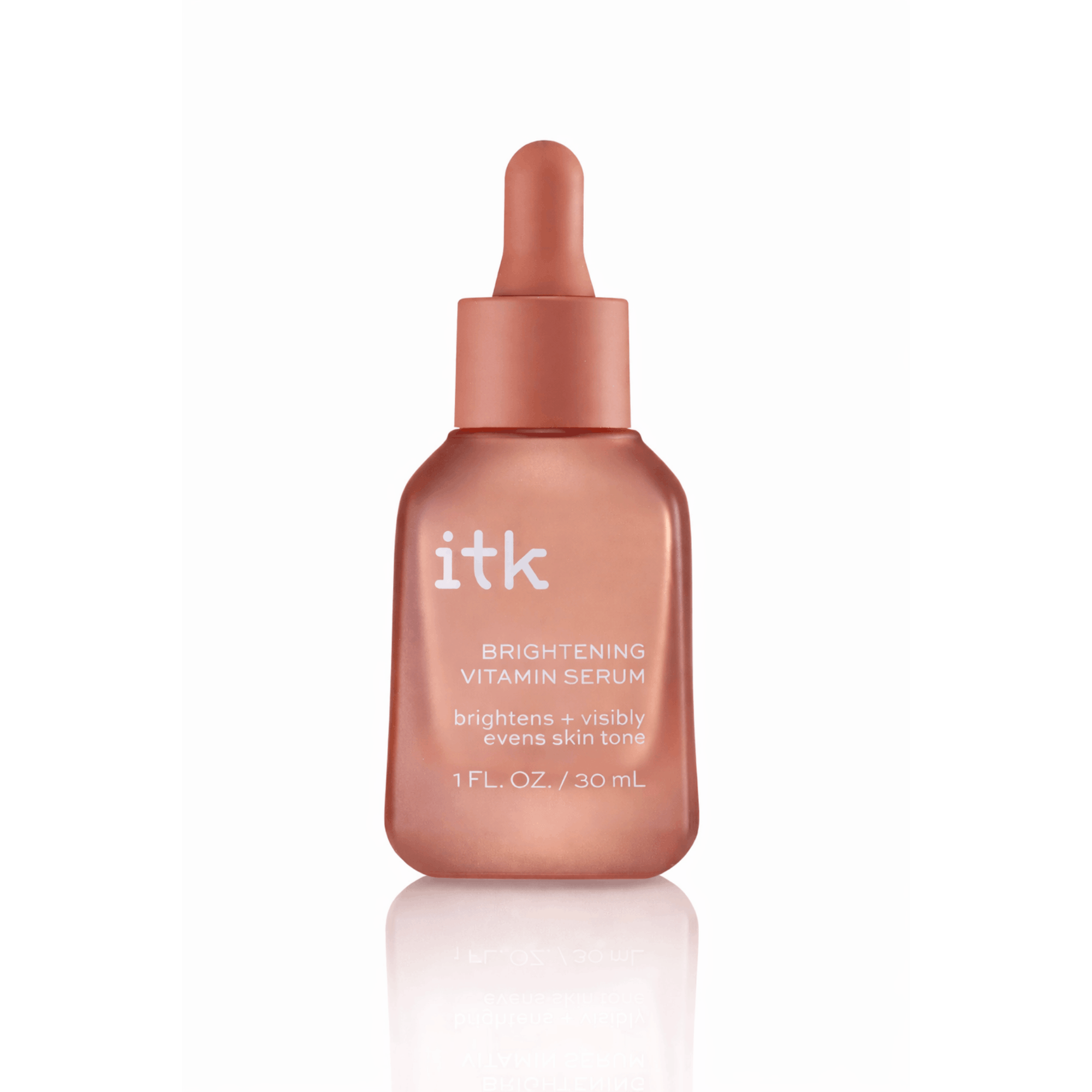 itk brightening vitamin serum bottle on a white background