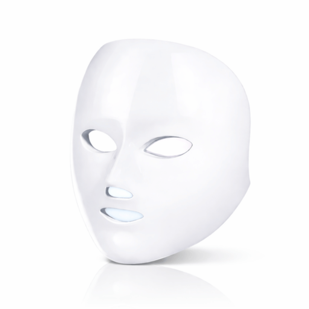 White LED face mask on a white background