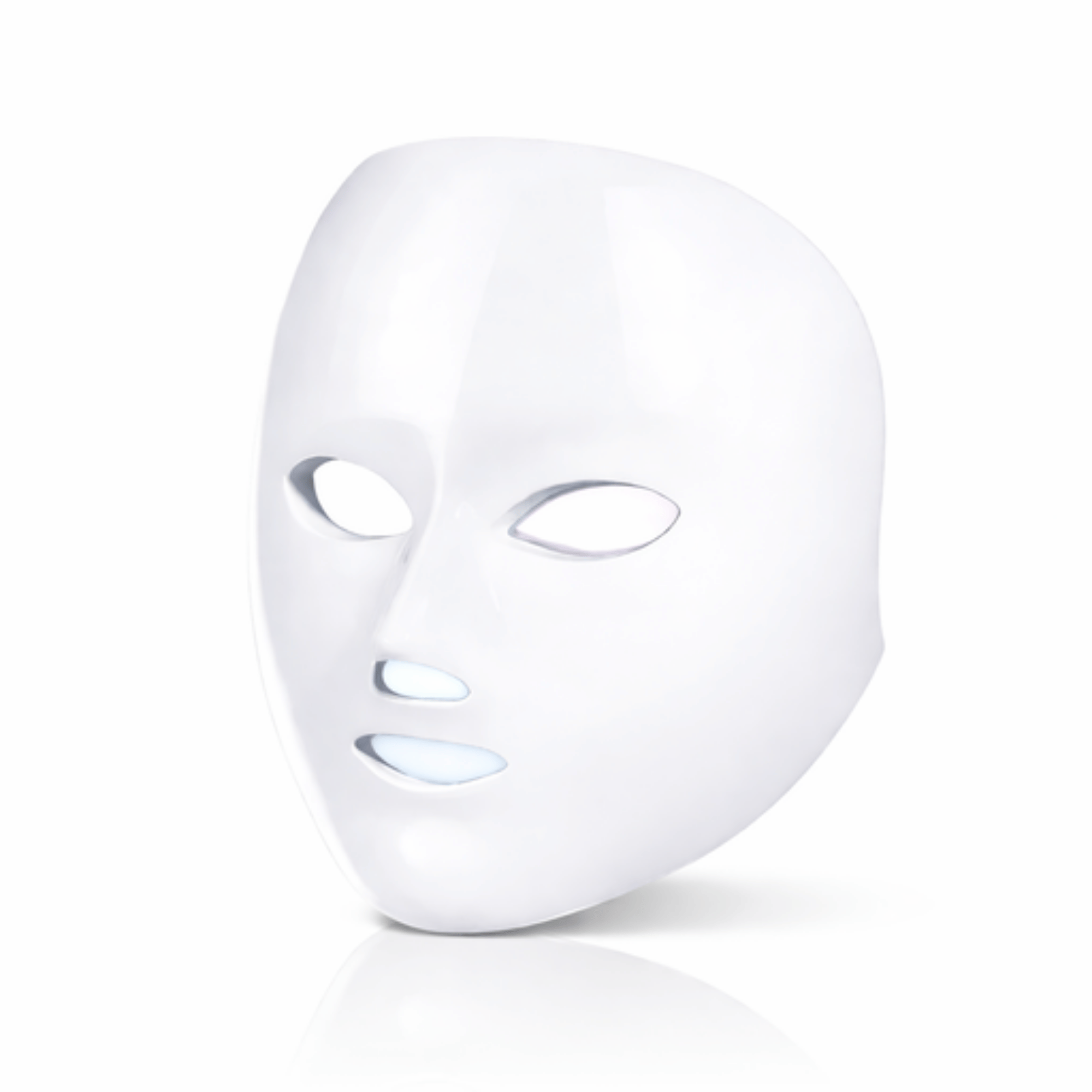 White LED face mask on a white background