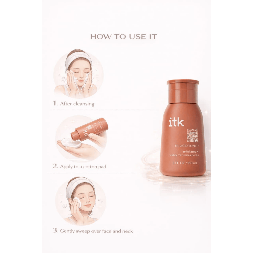 itk toner bottle with usage instructions on a white background