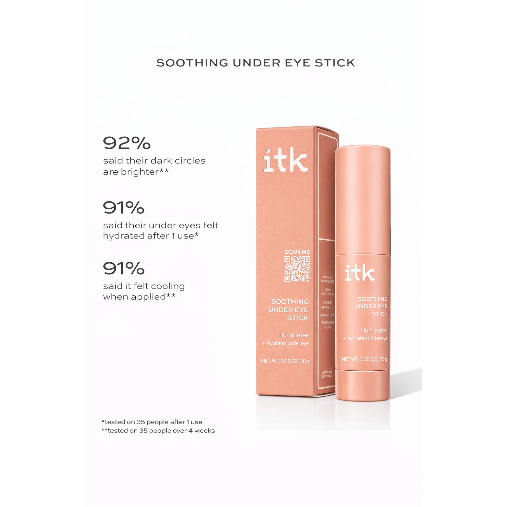 itk Soothing Under Eye Stick with packaging on a white background