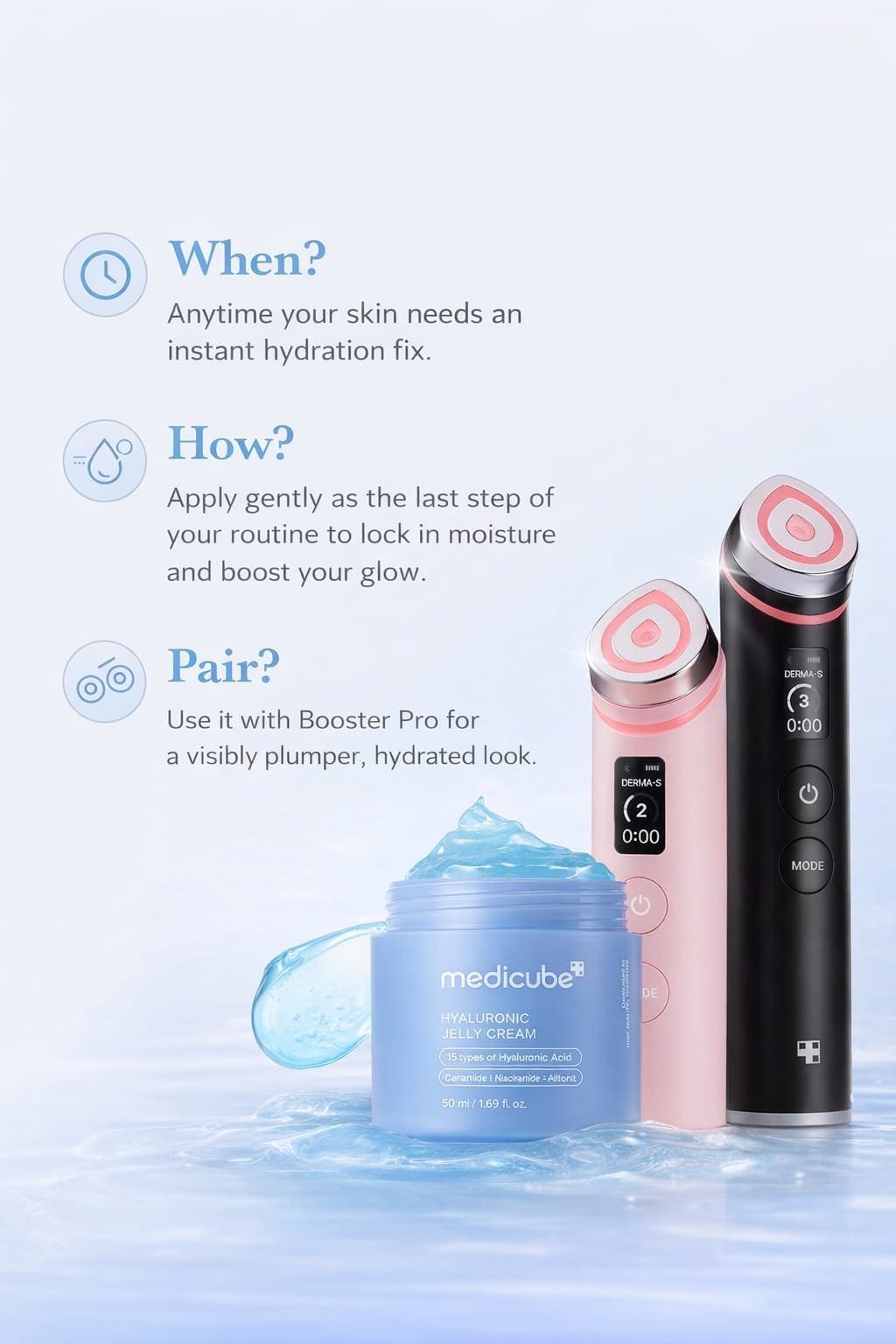 Booster Pro 6-in-1 Glass Glow Beauty Massager | Clear, Radiant & Firmer-Looking Skin | Korean Skincare (Pink)