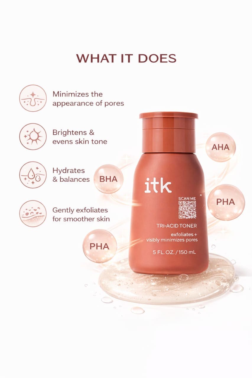 Niacinamide Tri-Acid Toner – Exfoliate, Reduce Pores & Fade Dark Spots