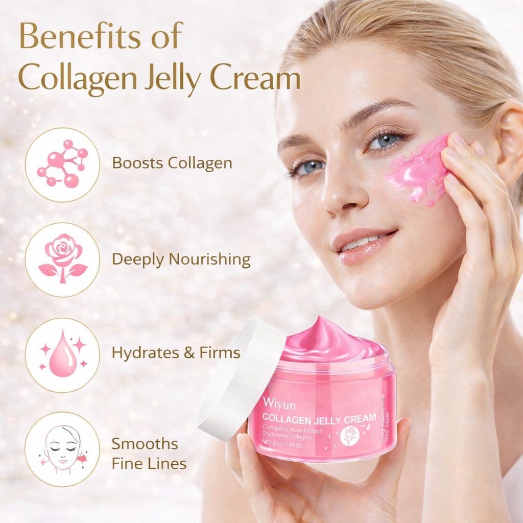 Wiyun Collagen Rose Jelly Cream – Hydrating, Brightening & Soothing Gel